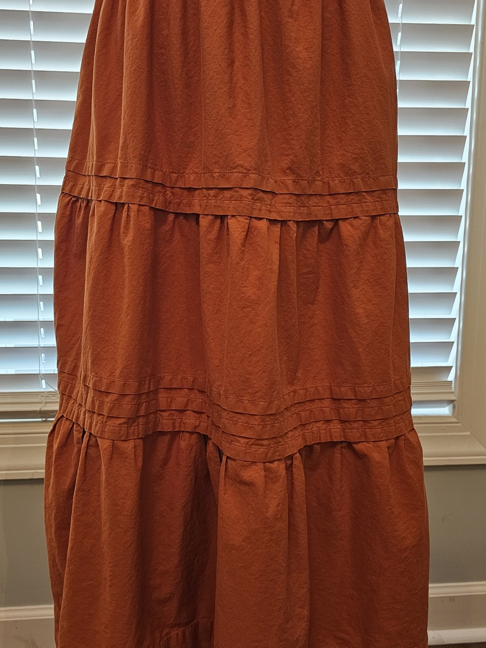 Anthropologie - Maeve Rust Tiered Maxi Skirt